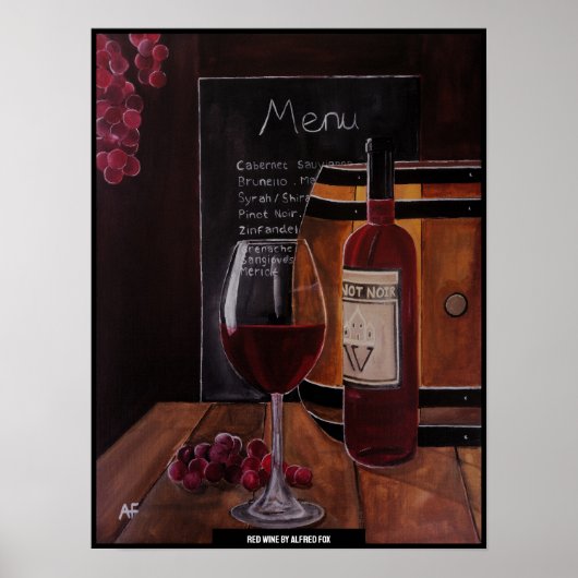 Poster Red Wine Painting by Alfred Fox (Devant)