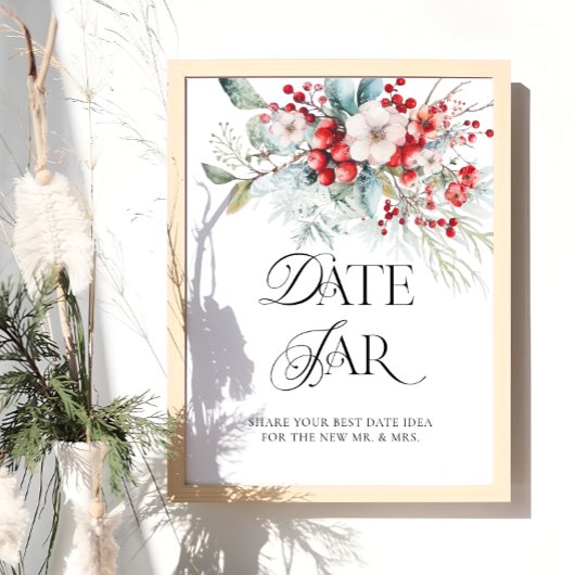 Poster Red Winter Floral Date Nuit Idées Date Jar