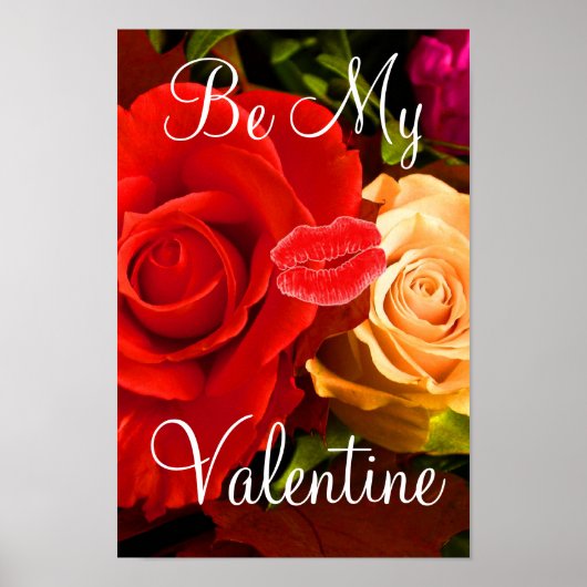 Poster Red Yellow Rose Valentine I (Devant)