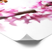 Poster Redbud & abeille de miel au printemps (Coin)