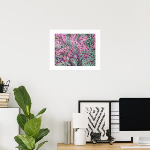 Poster Redbud Sur Un Ciel Vert Mat / Artiste Larry Lerew