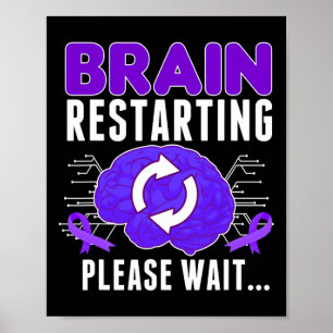 Poster Redémarrage du cerveau - Epilepsie Violet Ribbon H