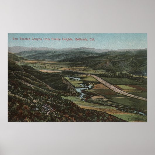 Poster Redlands, CA - Canyon San Timeteo de Smiley (Devant)