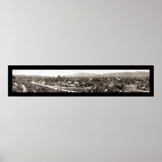 Poster Redlands CA Photo panoramique 1908 (Devant)