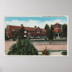 Poster Redlands, CA - Vue de la bibliothèque Smiley
