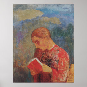 Poster Redon - Alsace ou moine lisant