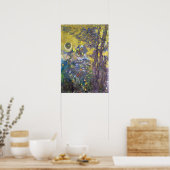 Poster Redon - Arbres sur fond jaune (Cuisine)