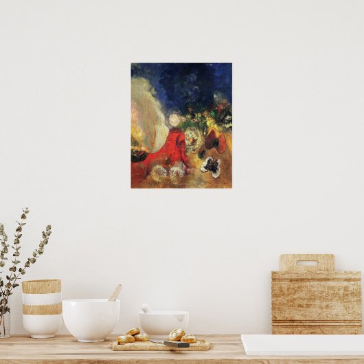 Poster Redon - Le sphinx rouge (Cuisine)