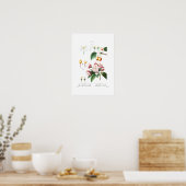 Poster REDOUTÉ BOTANIQUE vintage "FLOWERER CRABAPPLE" (Cuisine)