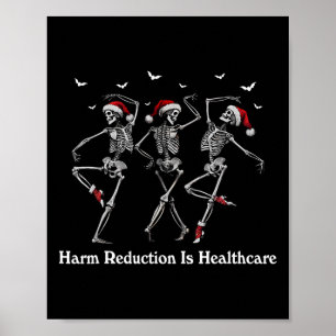 Poster Réduction des dommages Skeleton Danser Noël Overdo