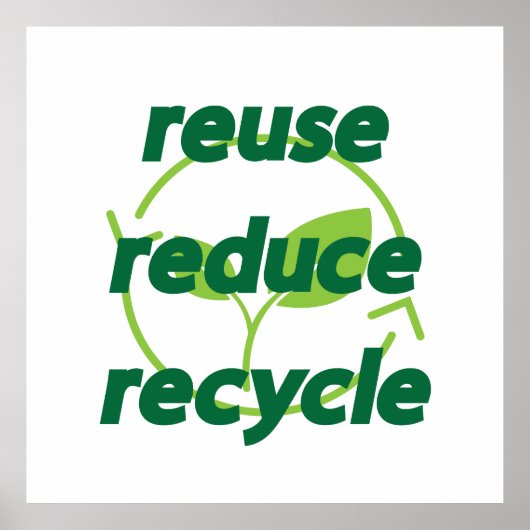 Poster Réduire la réutilisation du recyclage (Devant)
