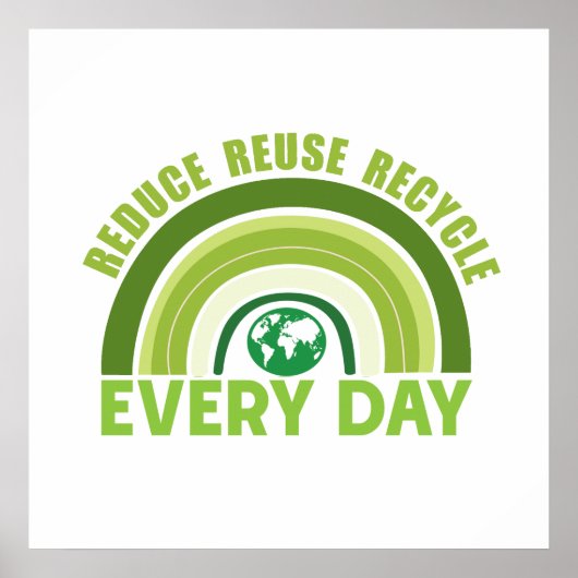 Poster Réduire la réutilisation du recyclage (Devant)