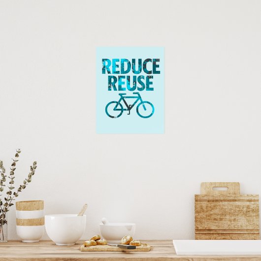 Poster Réduire la réutilisation du vélo (Cuisine)