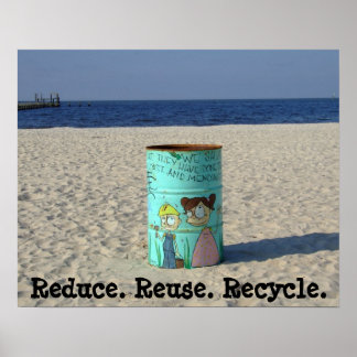 Poster Réduire la réutilisation recycler nettoyer l'affic