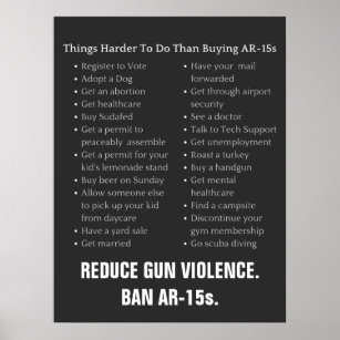 Poster Réduire l'interdiction de la violence armée AR-15