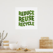 Poster Réduire réutiliser recycler (Cuisine)