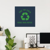Poster réduire réutiliser recycler (Bureau à domicile)