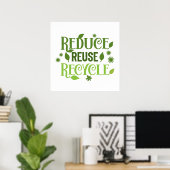 Poster Réduire réutiliser recycler (Bureau à domicile)