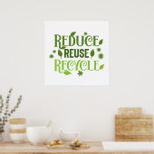 Poster Réduire réutiliser recycler (Cuisine)