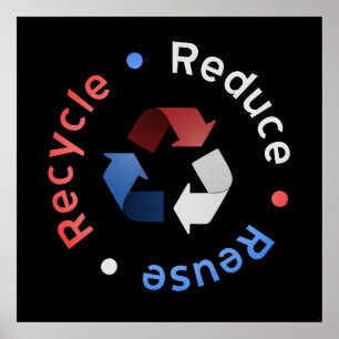 Poster Réduisez, réutilisez, réutilisez l'affiche (RWB)