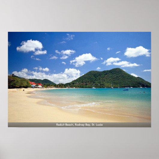 Poster Reduit Beach, Rodney Bay, Sainte-Lucie (Devant)