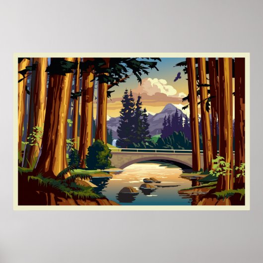 Poster Redwoods Californie (Devant)
