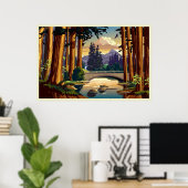 Poster Redwoods Californie (Bureau à domicile)