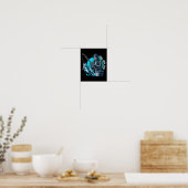Poster Reel Cool Papa Drôle Skeleton Pêche Papa Père (Cuisine)