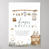 Poster Reel Fun Fishing Diaper Baby shower Raffin (Devant)