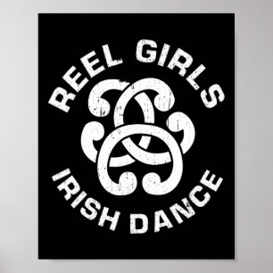 Poster Reel Girls Danse Irlandaise Danseuse Drôle Irlanda
