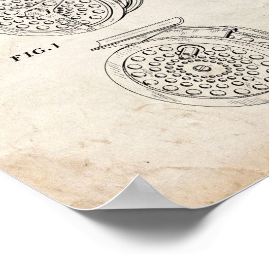 Poster Reel pour la pêche à la mouche - Ancien look (Coin)