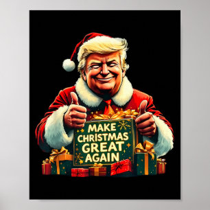 Poster Refaire Noël Grande Encore Drôle Santa Trump 2024