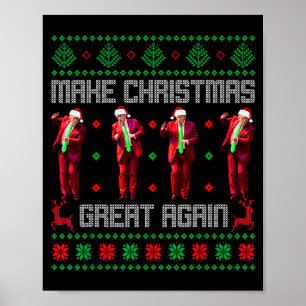 Poster Refaire Noël Grande Encore Santa Trump Danse Laid