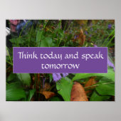 Poster Réfléchissez aujourd'hui et parlez sagesse en disa (Devant)