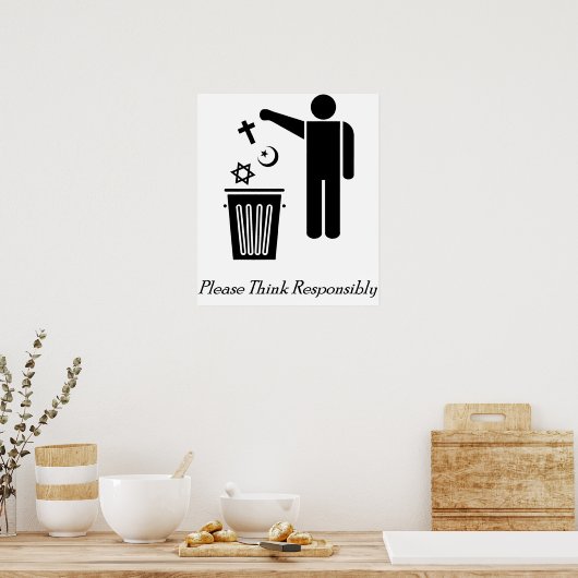 Poster Réfléchissez de manière responsable (Cuisine)