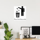 Poster Réfléchissez de manière responsable (Bureau à domicile)