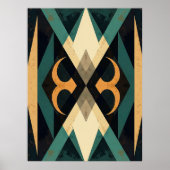 Poster Reflective Diamond Crescent Abstract Modern Art (Devant)