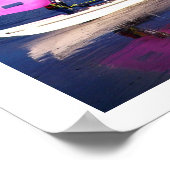 Poster Reflet de bateau Hobie rose (Coin)
