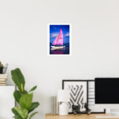 Poster Reflet de bateau Hobie rose (Bureau à domicile)