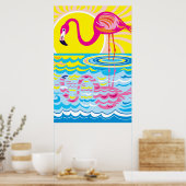 Poster Reflet de flamant rose (Cuisine)