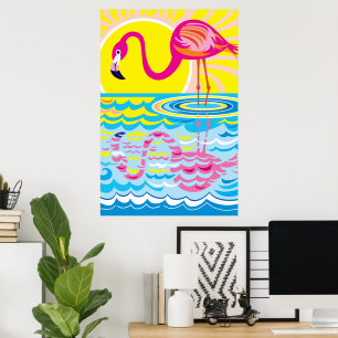 Poster Reflet de flamant rose