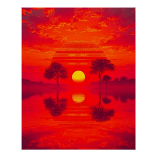Poster Reflet de Karmesine - Coucher de soleil