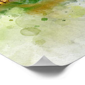 Poster Reflet du coucher de soleil aquarelle du Monument (Coin)