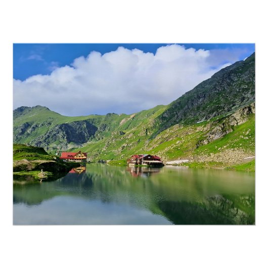 Poster Reflet du lac Bâlea – Impression alpine des Carpat (Devant)