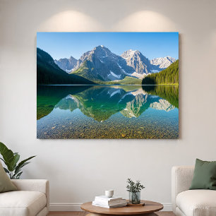 Poster Reflet du lac de montagne serein