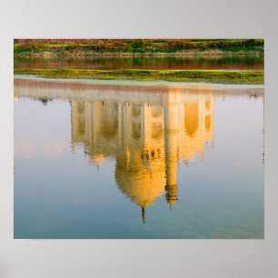 Poster Reflet du temple mondialement célèbre Taj Mahal à