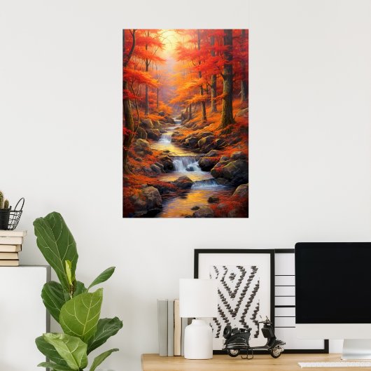 Poster Reflet soleil automne Maple Forest Fine Art (Bureau à domicile)
