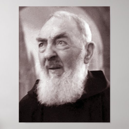 Poster Reflétant Padre Pio, (Devant)