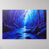 Poster Reflets bleus dans la forêt mystique (Devant)