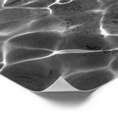Poster Reflets de lumière sur l'eau : Noir & Blanc (Coin)